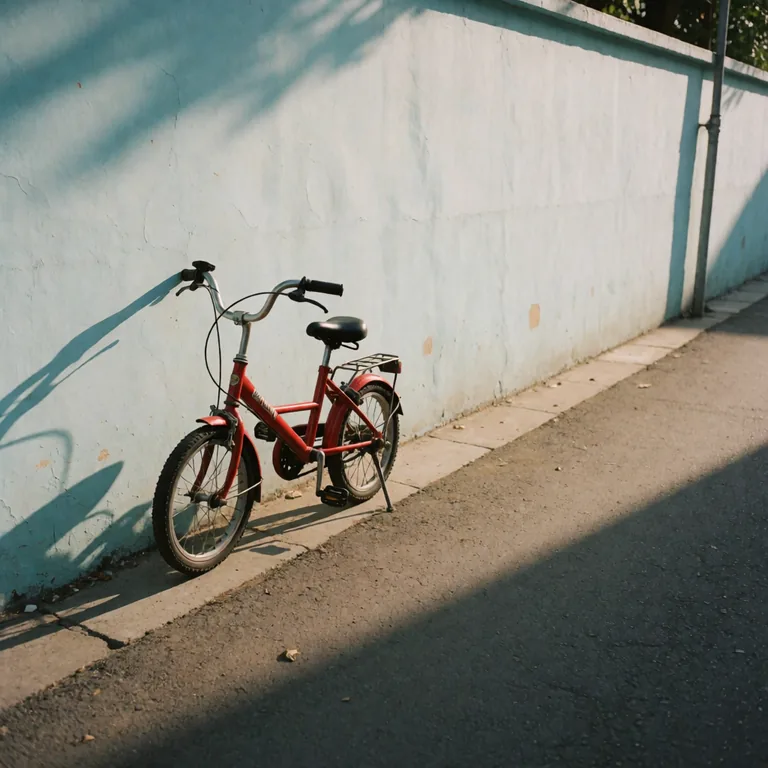 The same bicycle scene at denoise 0.6: recognisably the same idea, different details